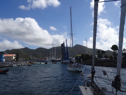 Lining up for the bridge in St. Maarten Lining up for the bridge in St. Maarten